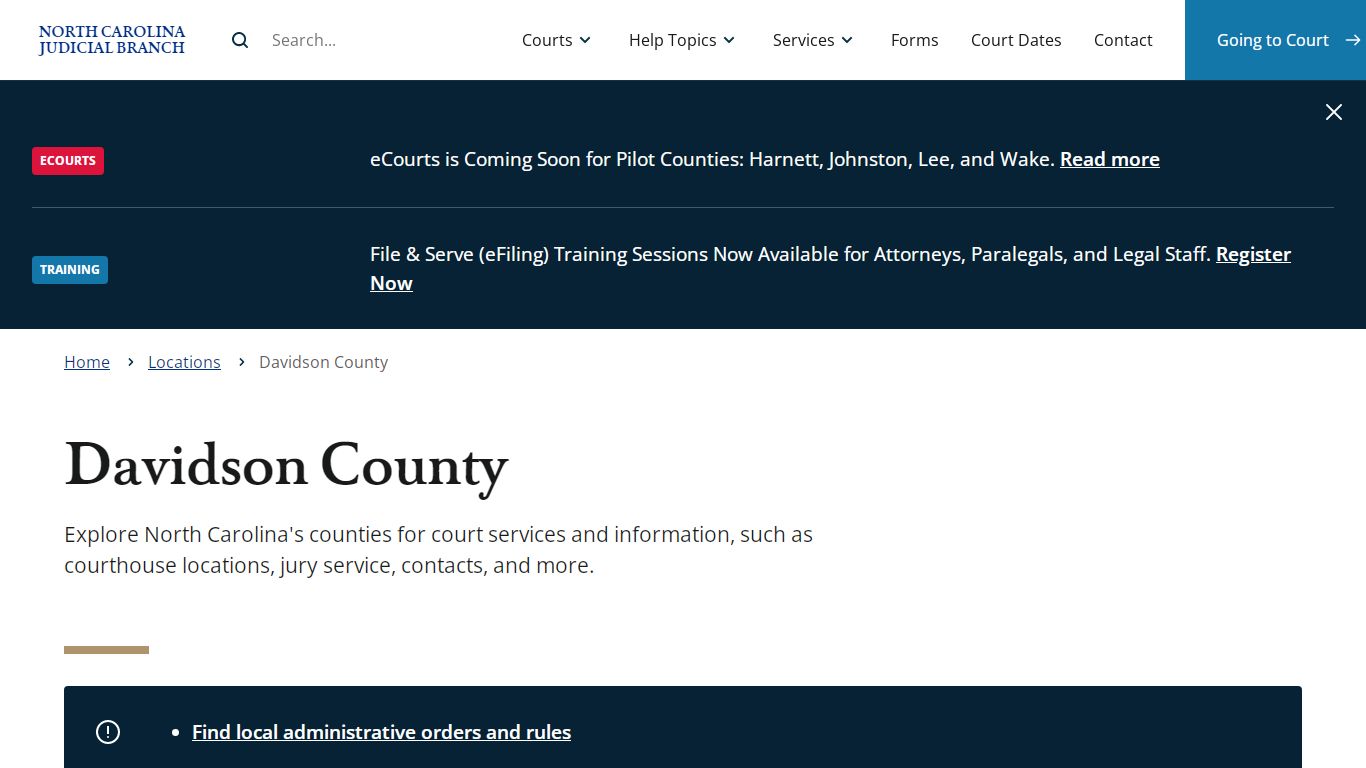 Davidson County | North Carolina Judicial Branch - NCcourts